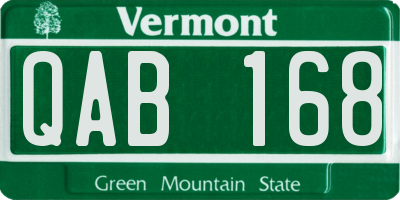 VT license plate QAB168