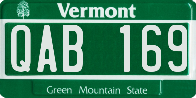VT license plate QAB169