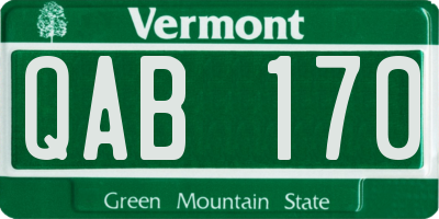 VT license plate QAB170