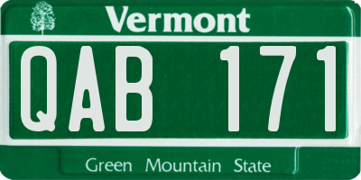 VT license plate QAB171