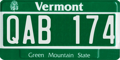 VT license plate QAB174