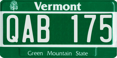 VT license plate QAB175