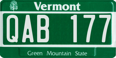 VT license plate QAB177