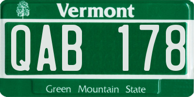 VT license plate QAB178