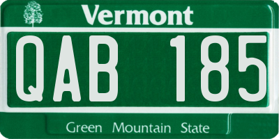 VT license plate QAB185