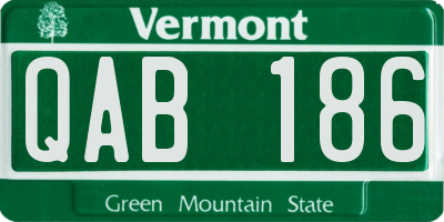 VT license plate QAB186
