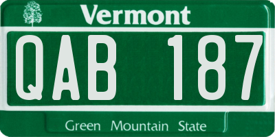 VT license plate QAB187