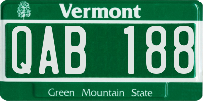 VT license plate QAB188