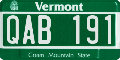 VT license plate QAB191