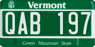 VT license plate QAB197