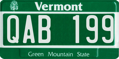 VT license plate QAB199
