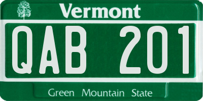 VT license plate QAB201