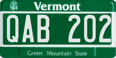 VT license plate QAB202