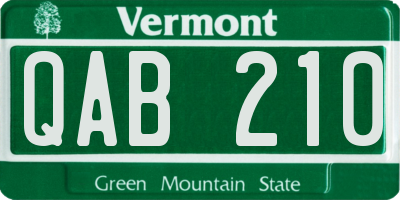 VT license plate QAB210