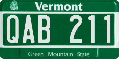 VT license plate QAB211
