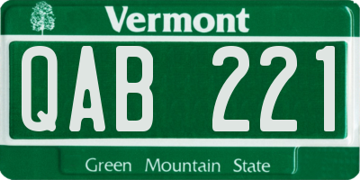 VT license plate QAB221