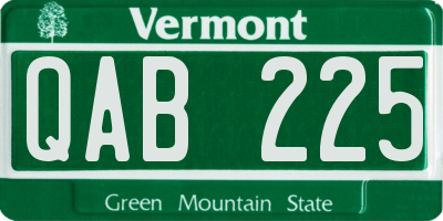 VT license plate QAB225