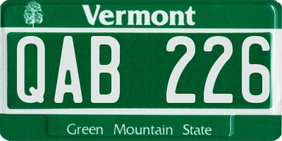 VT license plate QAB226