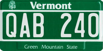 VT license plate QAB240