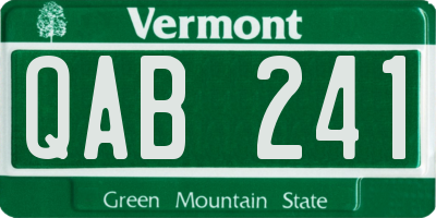 VT license plate QAB241