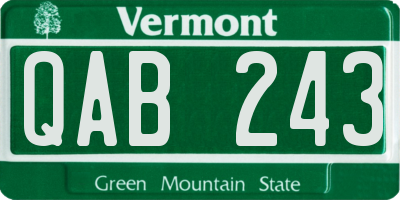 VT license plate QAB243