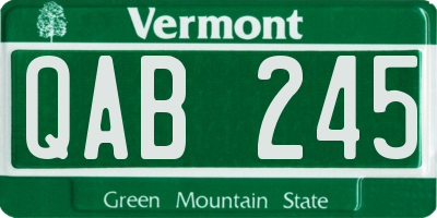 VT license plate QAB245