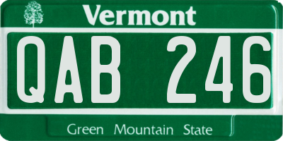 VT license plate QAB246