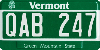 VT license plate QAB247