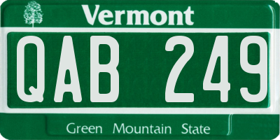 VT license plate QAB249