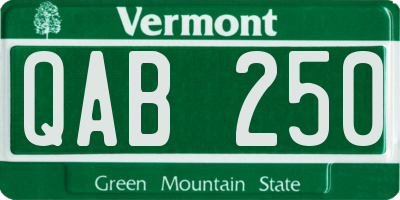 VT license plate QAB250