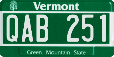 VT license plate QAB251