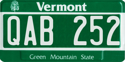 VT license plate QAB252