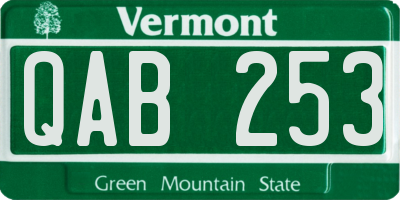 VT license plate QAB253