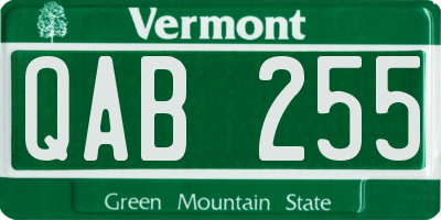 VT license plate QAB255