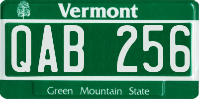 VT license plate QAB256