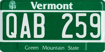 VT license plate QAB259