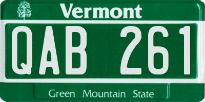VT license plate QAB261