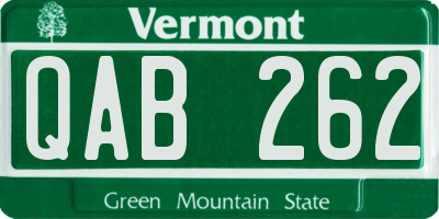 VT license plate QAB262