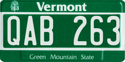 VT license plate QAB263