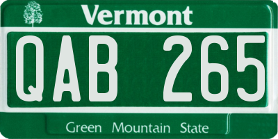 VT license plate QAB265