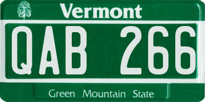 VT license plate QAB266