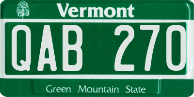 VT license plate QAB270