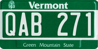 VT license plate QAB271