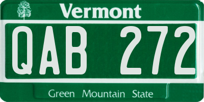 VT license plate QAB272