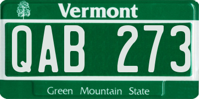 VT license plate QAB273