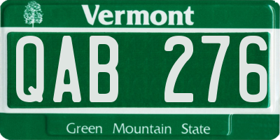 VT license plate QAB276