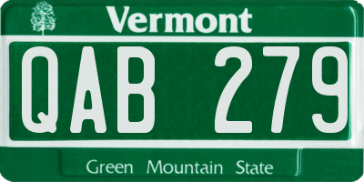 VT license plate QAB279