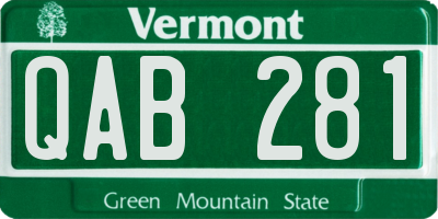 VT license plate QAB281
