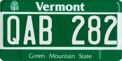 VT license plate QAB282