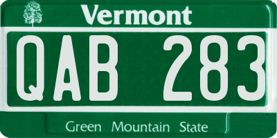 VT license plate QAB283